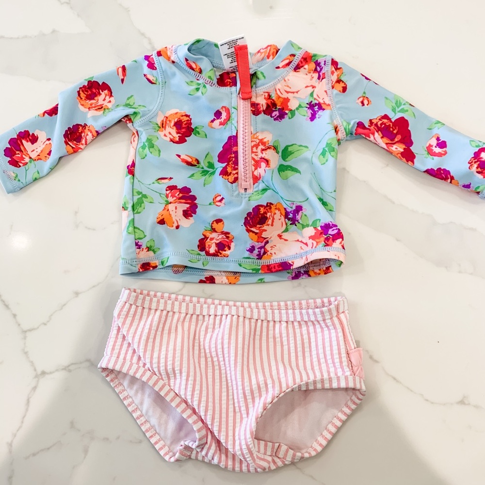 Ruffle Butts 2 Piece Rashguard Swimsuit